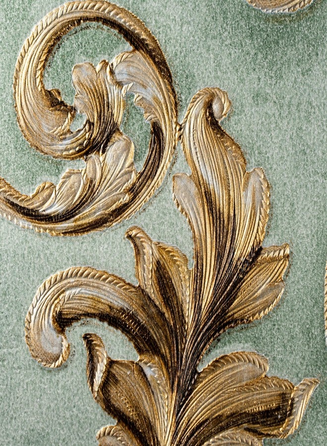 wolpin Non-Woven Wallpaper Non-Adhesive (53 x 950 CM) (Mint Green) | Classic Damask Design Wallpaper with Texture | Mint Green Decorative Wall Covering for Home (54.18 Sq Ft) - Image 5
